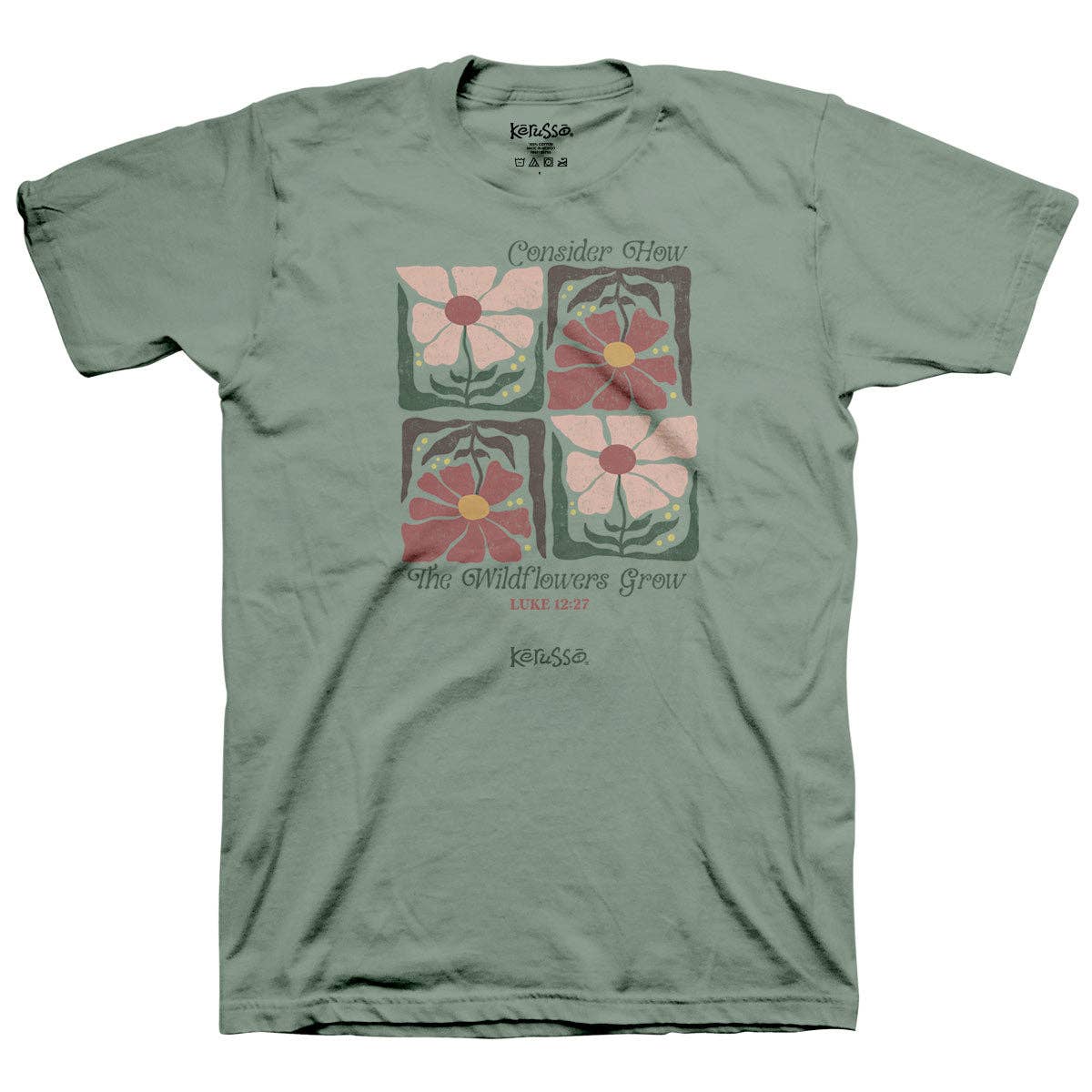 Kerusso Womens T-Shirt Wildflowers