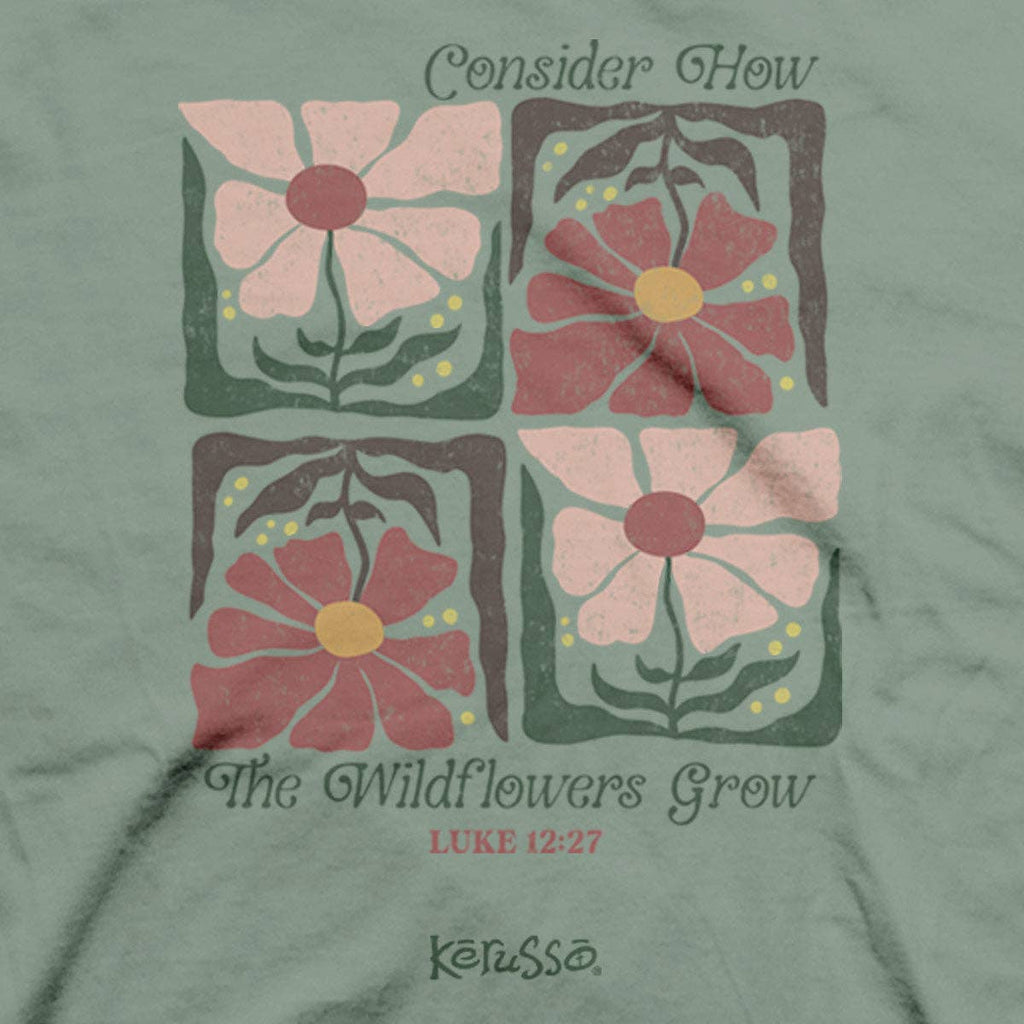 Kerusso Womens T-Shirt Wildflowers